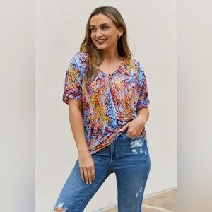 Be Stage Printed Dolman Flowy Top